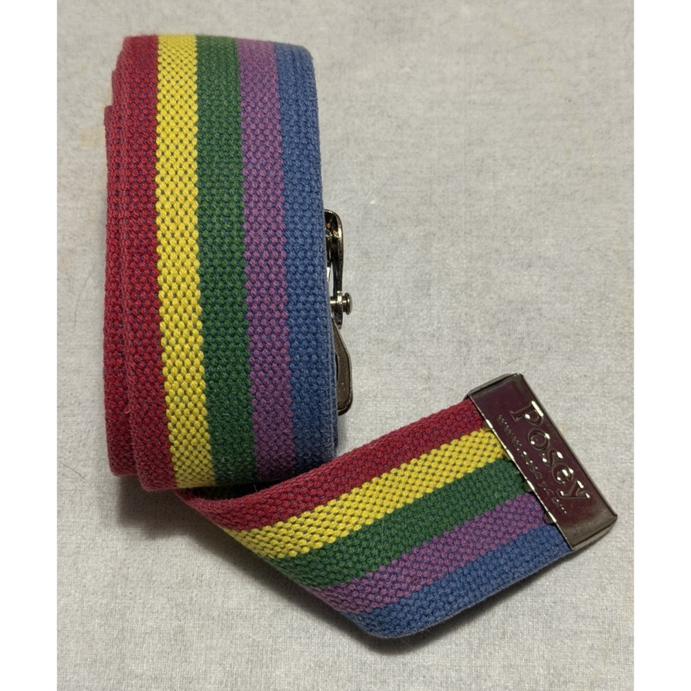 Rainbow POSEY Cotton Gait Belt with Metal Buckle - 66" Length x 2" Wide EUC